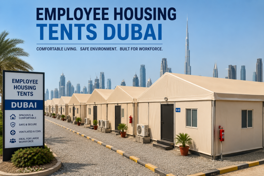 CREATE AN 32 IMAGE Employee Housing Tents Dubai
